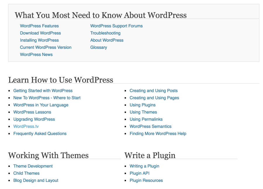 WordPress Documentation