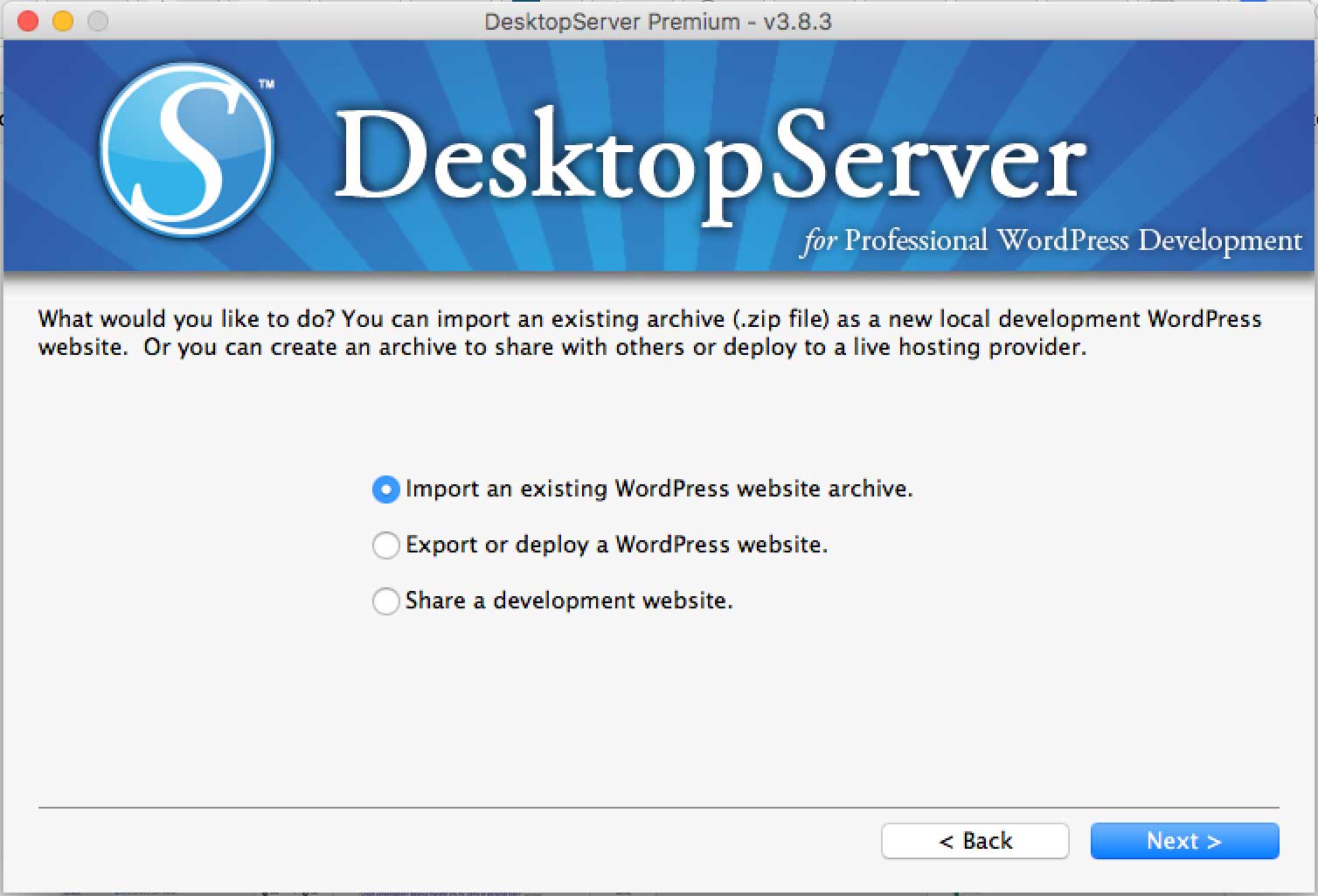 DesktopServer app screencap